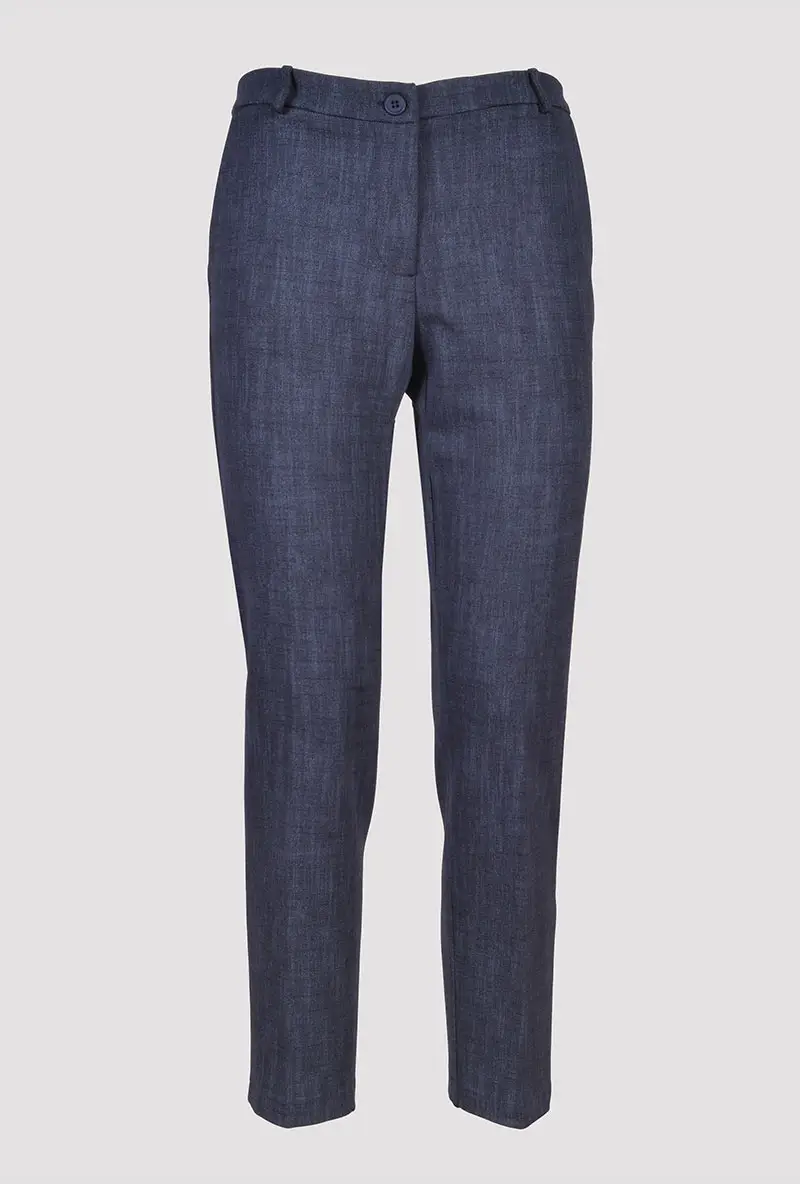 Pantalone a sigaretta blu vista frontale