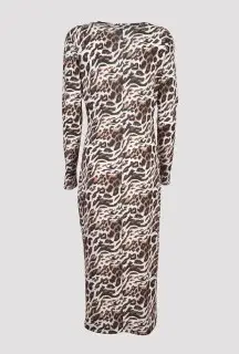 Abito Midi con Fantasia Leopardata vista posteriore