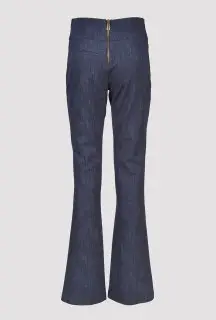 Blue Flared Trousers back view