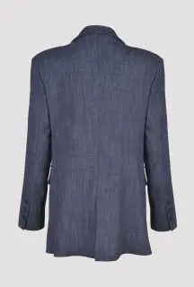 Blazer Oversize Blu vista posteriore