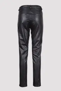 Pantalone Skinny Fit Stretch Nero in ecopelle vista posteriore