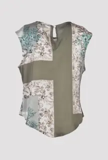 Printed Satin Blouse back view