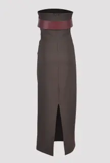 Dark Brown Midi Dress back view