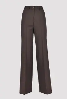 Dark Brown Palazzo Trousers front view