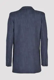 Blue Oversized Blazer Jacket back view