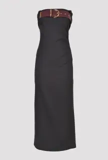 Black Midi Dress front view