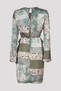 Vestito Corto in Raso Stampato vista posteriore