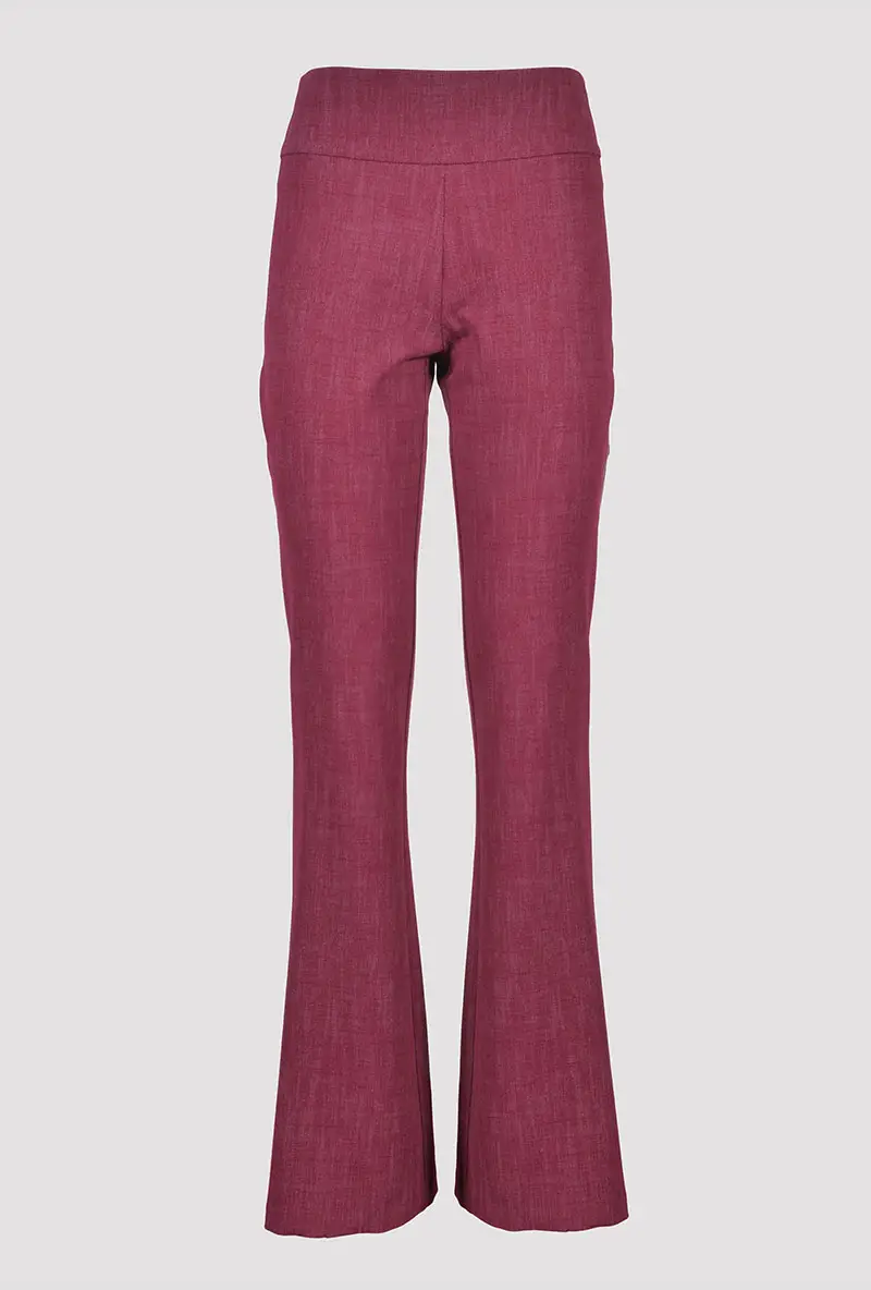 Pantalone Flared Bordeaux vista frontale