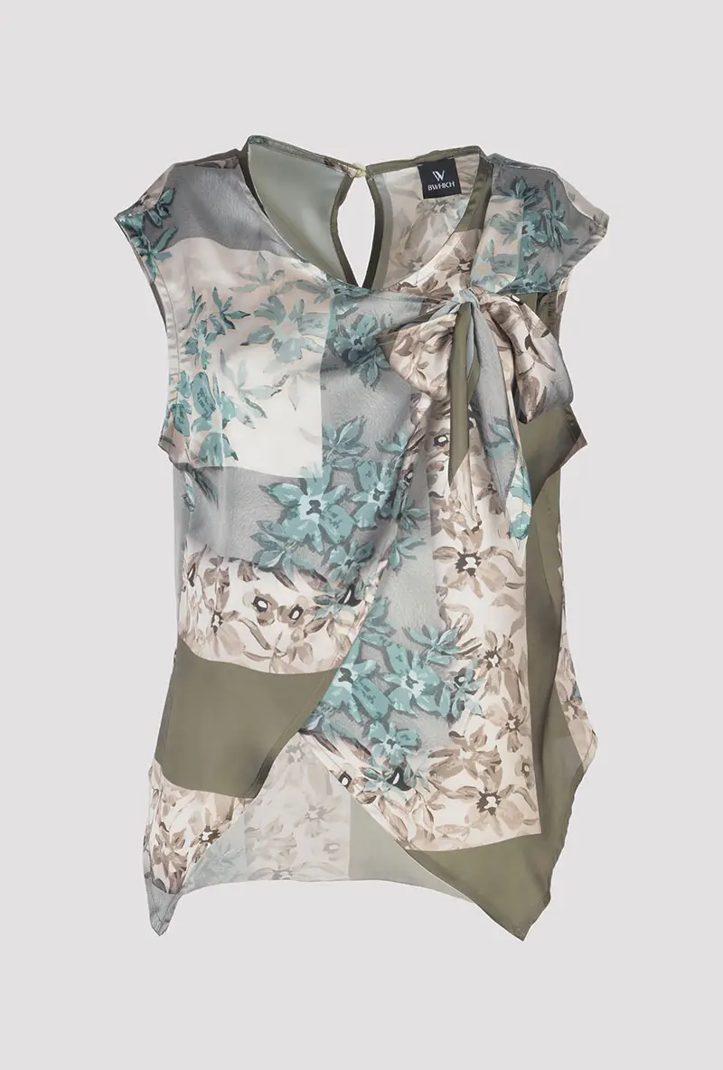 Printed Satin Blouse front view