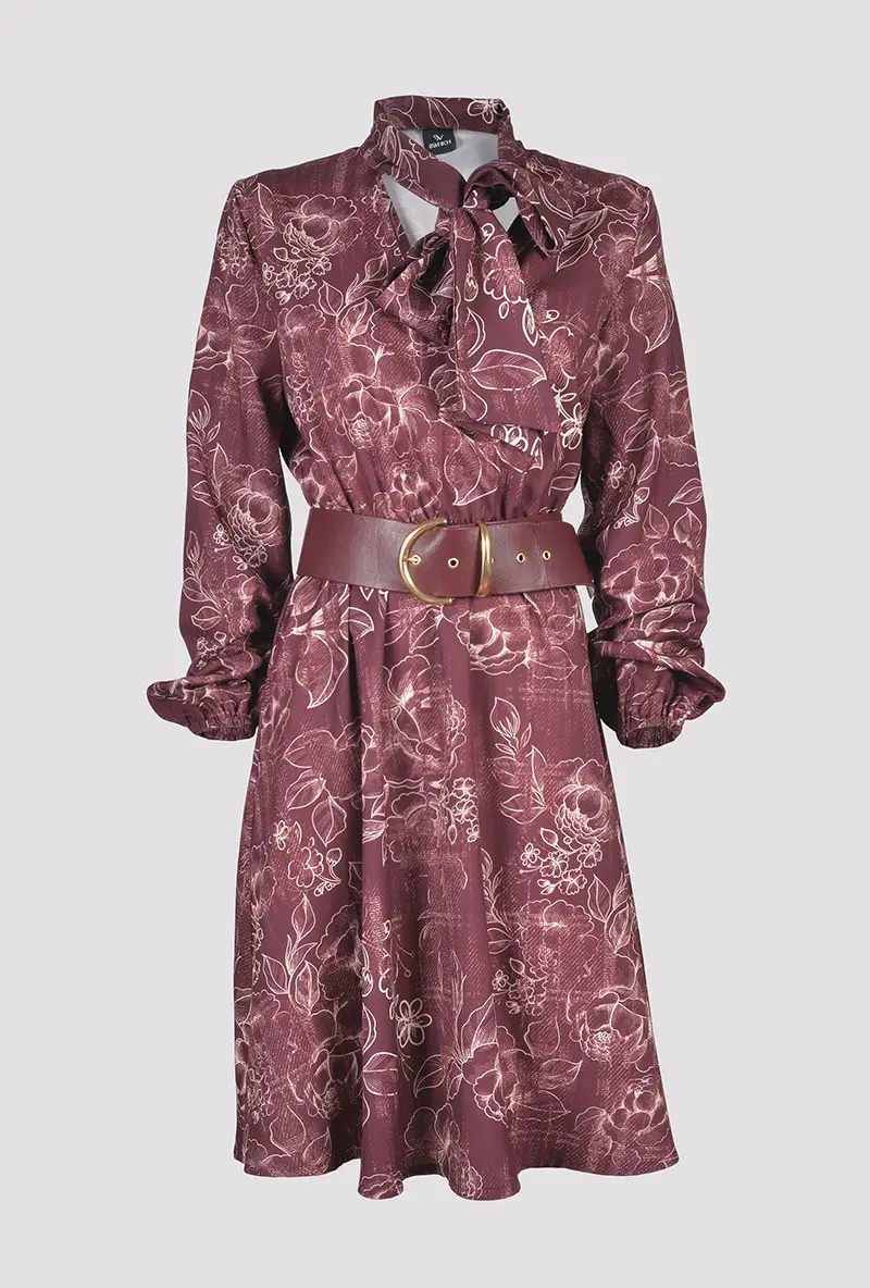 Printed Twill Dress front view