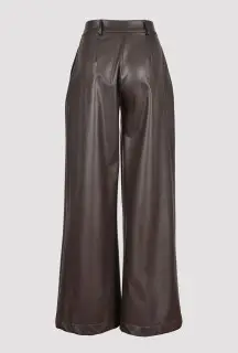 Dark Brown Wide Leg Trousers back view