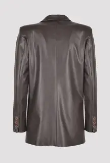 Blazer Oversize Moro in ecopelle vista posteriore